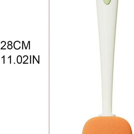 Bottle brush, bottle brush, cleaning brush, 3-in-1 cleaning brush, sponge brush, crevice brush head, soft rubber brush head, 2-pack.