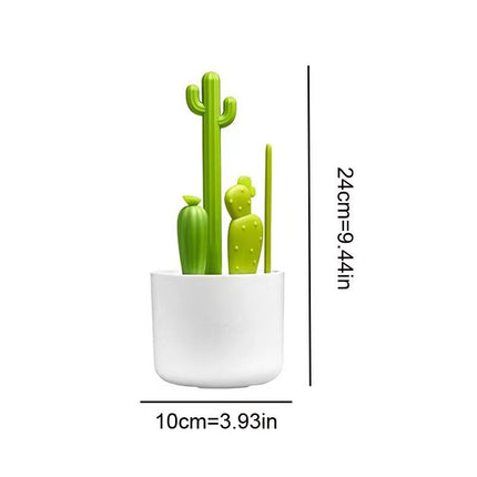 Bottle brush - bottle brush - cleaning brush - cactus shape - includes bottle brush, nipple brush, detail brush and straw brush - suitable for bottle drying rack.