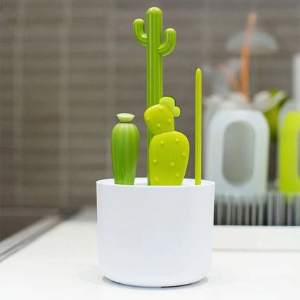 Bottle brush - bottle brush - cleaning brush - cactus shape - includes bottle brush, nipple brush, detail brush and straw brush - suitable for bottle drying rack.