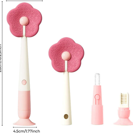 Bottle brush - bottle brush - cleaning brush - 3-in-1 cleaning brush - soft scrubbing texture - comes with two spare sponges - sponge cleaning brush.
