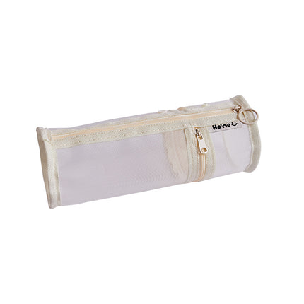 Pencil Case Pen Holder Transparent Large Capacity Off White 1 Piece.