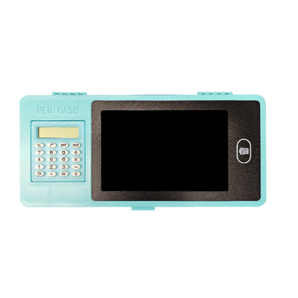 Pencil case - with writing pad and calculator - blue - 1 pack.
