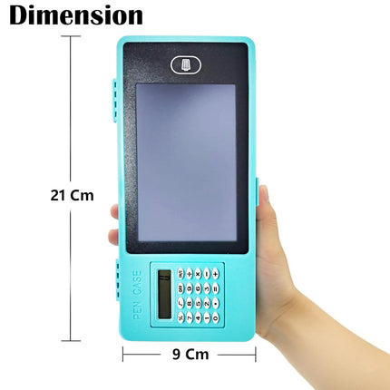 Pencil case - with writing pad and calculator - blue - 1 pack.