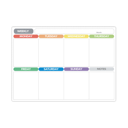 Magnetic whiteboard - Weekly planner - Monthly planner - 8 magnetic pens.