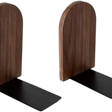 Bookends - Non-slip bookends - Heavy duty wooden bookends - Removable - 2-pack.