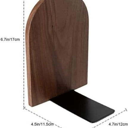 Bookends - Non-slip bookends - Heavy duty wooden bookends - Removable - 2-pack.