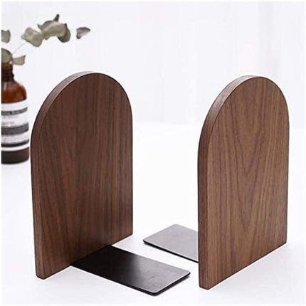 Bookends - Non-slip bookends - Heavy duty wooden bookends - Removable - 2-pack.