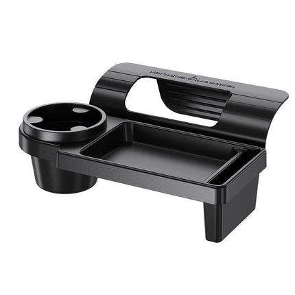 Car Key Box - Door and Window Pocket Accessory Organizer - with Cup Holder - Car Window Organizer - Key and Phone Organizer - Black.