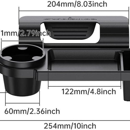 Car Key Box - Door and Window Pocket Accessory Organizer - with Cup Holder - Car Window Organizer - Key and Phone Organizer - Black.