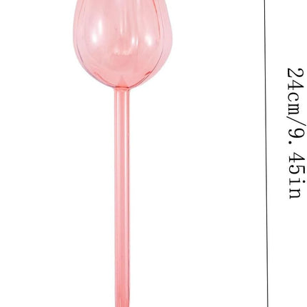 4 pcs plant watering balls, plant watering balls tulips, automatic plant watering devices, automatic drip irrigation with terracotta spikes, plant watering spikes for vacation (4 pcs - pink).