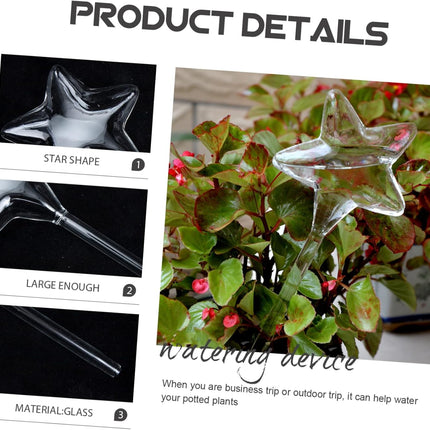 European style watering bulb self-watering device for plants chic star design transparent for houseplants and flower lovers.