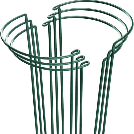 Plant Support Poles, 6-Pack Metal Peony Cages and Supports, Plant Support Cage for Garden Poles, Large Plant Support Ring for Outdoor and Indoor Use, Snake Plant, Peony, Flower Tendril (25cm W x 40cm H).