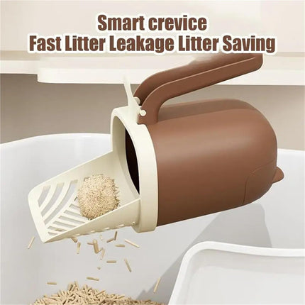 Cat Litter Scoop - Large Capacity - Cat Litter Scoop and Cat Poop Box 2-in-1 - Cleaning Tool - 1 Pack.