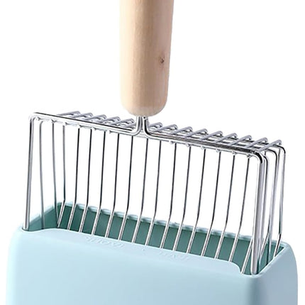 Cat Litter Scoop - Metal Scoop for Large Cats - with Foot - Living Room - Blue - 1 Pack.