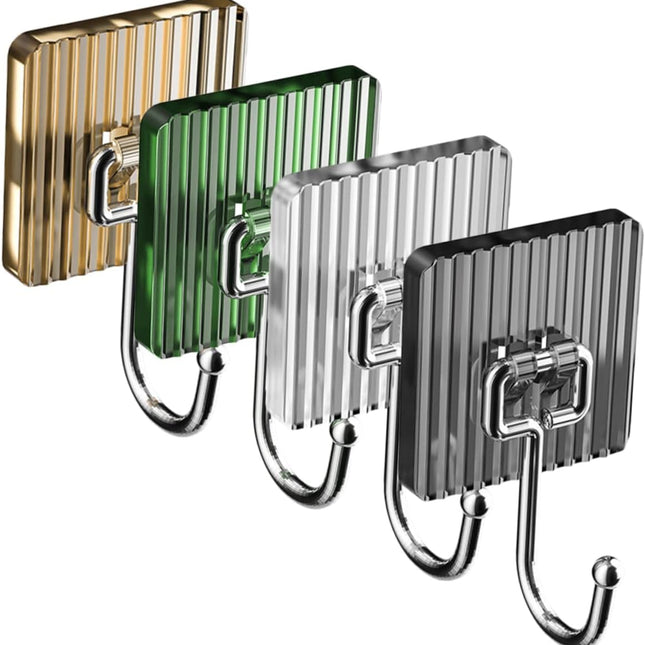 Self-adhesive Nail - nail-free kitchen and bathroom hooks - metal coat rack, wall coat hooks - decorative children's towel rack - self-adhesive wall hooks - four colors.