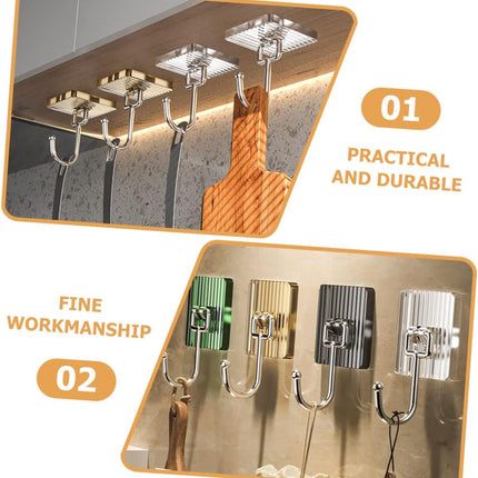 Self-adhesive Nail - nail-free kitchen and bathroom hooks - metal coat rack, wall coat hooks - decorative children's towel rack - self-adhesive wall hooks - four colors.