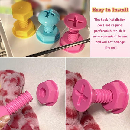 Self-adhesive nail - wall hooks - bag hooks - screw-shaped adhesive hooks - load capacity 3 kg - 3 pieces.
