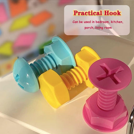 Self-adhesive nail - wall hooks - bag hooks - screw-shaped adhesive hooks - load capacity 3 kg - 3 pieces.