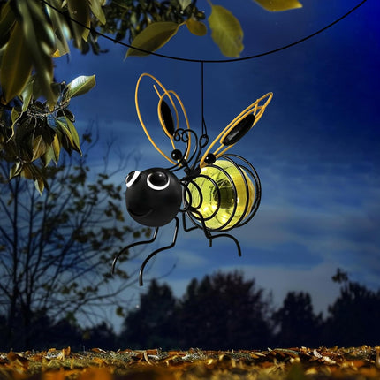 Hanging Bee Sun Garden Light Outdoor Decoration, Outdoor Statues, Figure Lighting Decorations for patio, balcony, garden ornament, housewarming (1 piece).