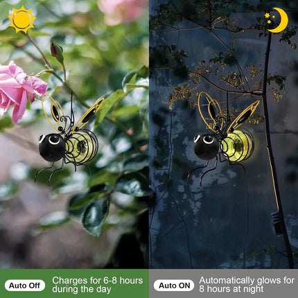 Hanging Bee Sun Garden Light Outdoor Decoration, Outdoor Statues, Figure Lighting Decorations for patio, balcony, garden ornament, housewarming (1 piece).