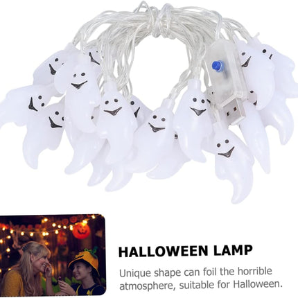 pc. LED Ghost String Light for Halloween Lights, USB Powered, Flashing Modes, Decorative Lighting for Home Parties and Events.