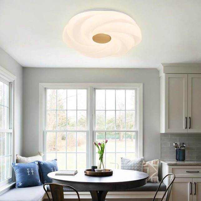 LED recessed ceiling light, 48W dimmable flower shape ceiling lamp, 14.8 inch 3 CCT, close to the ceiling, suitable for bedroom, hallway, living room,.