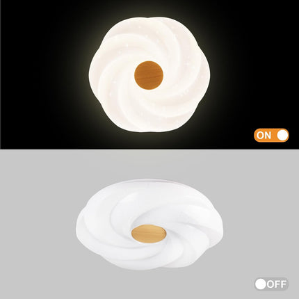 LED recessed ceiling light, 48W dimmable flower shape ceiling lamp, 14.8 inch 3 CCT, close to the ceiling, suitable for bedroom, hallway, living room,.