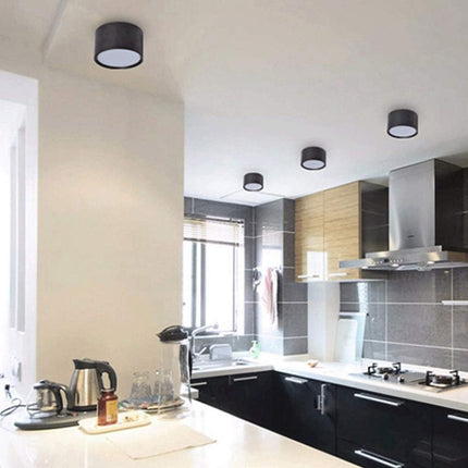Recessed LED wall downlight with black aluminum lighting accessories and acrylic shade for ceiling lamps, professional, 6W, 4000K warm white light, IP42 waterproof, black, integrated.