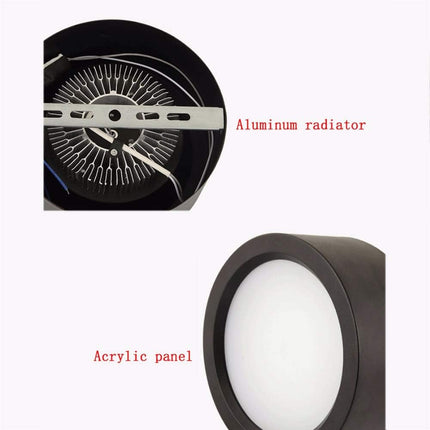 Recessed LED wall downlight with black aluminum lighting accessories and acrylic shade for ceiling lamps, professional, 6W, 4000K warm white light, IP42 waterproof, black, integrated.