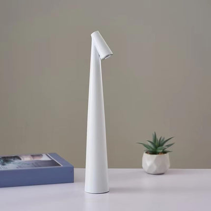 Portable LED Table Lamp with Touch Sensor, Metal Desk Lamp with 3 Brightness Levels, Rechargeable Night Light with 3 Colors Touch Control for Bedside and Dining Room (White).