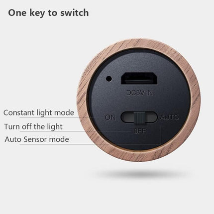 Night light with motion sensor, indoor lamp with LED, magnetic and portable lighting, no plug, USB charging function, wall lamp for hallway, bedroom, wardrobe, table, stairwell, cupboard, kitchen, etc., walnut.