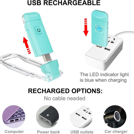 Reading Lamp for Books, USB Rechargeable, LED Clip for Reading Lights, Reading Lights for Books in Bed, Small Book Light, Brightness Adjustable for Eye Protection - Blue.