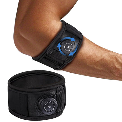 Elbow Support - Adjustable Tennis Elbow Brace - For Tendinitis - Black Universal Size.