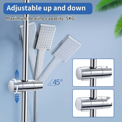 Shower Head Holder - Adjustable and Removable Bracket - For 19-25 mm Connection - Chrome Finish.