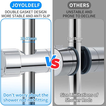 Shower Head Holder - Universal 16-27mm Connection - Adjustable Height - 360 Degree Rotatable.