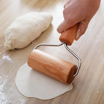 Beech Rolling Pin Double-Sided Wooden Flour Dumpling Wrapper Roller Rolling Pin Hand-Held Baking Tools / 117.