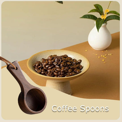 Wooden Coffee Measure Cup - Coffee Measuring Cup, Wooden Coffee Tools, Wooden Coffee Measure Cup | Natural Wooden Coffee Measure Cup, Luxury Spoon Tool with Long Handle, AC.