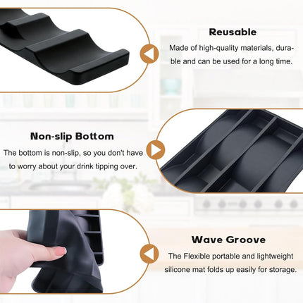 Forhandy 3 pcs bottle holders, refrigerator, non-slip, stackable, refrigerator, organizer, bottles, foldable for storing beer, drinks, mineral water (black).