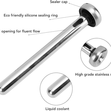 2 Pcs Beer Chiller Sticks Cooler Ice Wine Stick Accessories Stainless Steel Drink Cooling Stick for Alcohol Beverage Ale Cooler Fridge Wort.