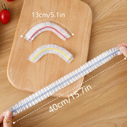 100 pieces food covers plastic stretch, food covers reusable food storage bags kitchen supplies for fruit/vegetables/meat/food.