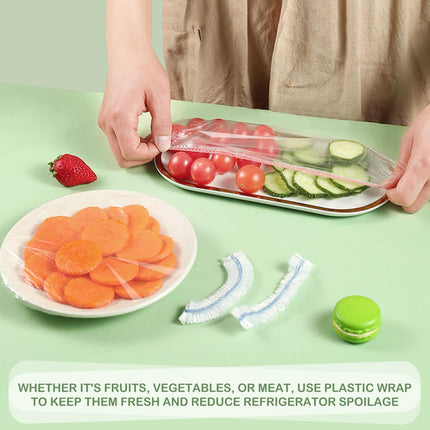 100 pieces food covers plastic stretch, food covers reusable food storage bags kitchen supplies for fruit/vegetables/meat/food.