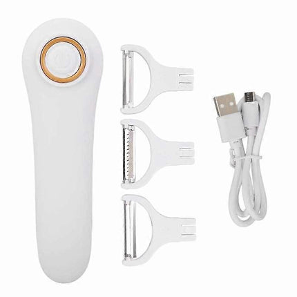 Electric Peeler, Portable USB Rechargeable Fruit and Vegetable Peeler with 3 Cutting Heads, Home Kitchen Tool.