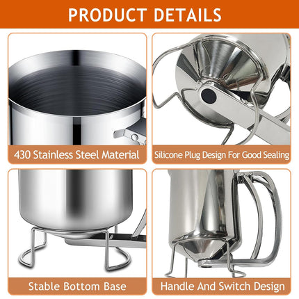 Batter Pourer - 900 ml With Squeeze Lever - Kitchen Aid For Cake And Pie.