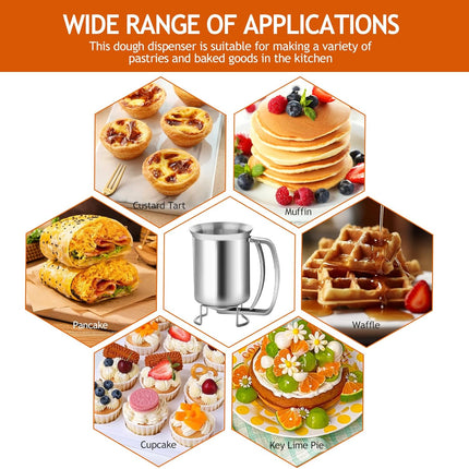 Batter Pourer - 900 ml With Squeeze Lever - Kitchen Aid For Cake And Pie.