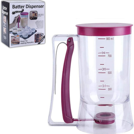 Dough Dispenser - For Filling and Decorating - Pancakes and Donuts - With Measuring Cup.