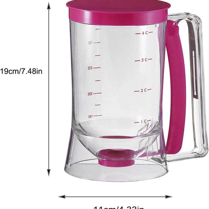 Dough Dispenser - For Filling and Decorating - Pancakes and Donuts - With Measuring Cup.