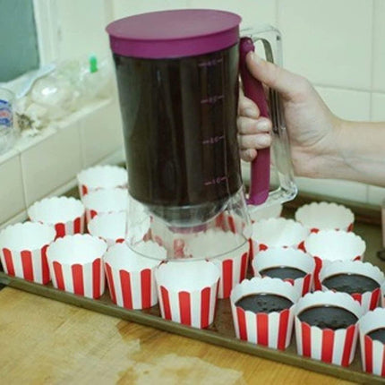 Dough Dispenser - For Filling and Decorating - Pancakes and Donuts - With Measuring Cup.