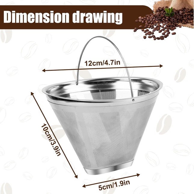 Coffee Strainer - Fine Mesh 100 Mesh Filter - Suitable for 8-12 Cups - Easy to Clean.