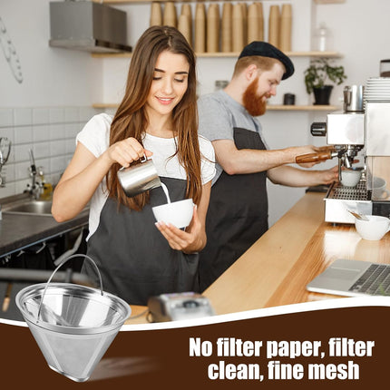 Coffee Strainer - Fine Mesh 100 Mesh Filter - Suitable for 8-12 Cups - Easy to Clean.