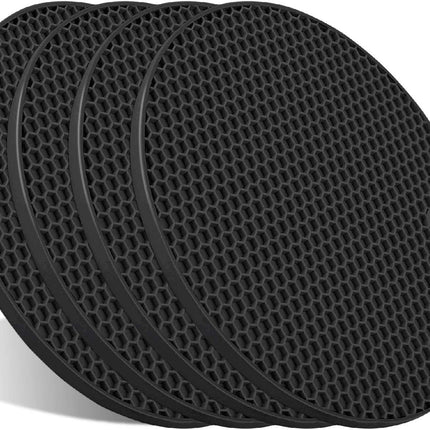 Trivets - Set of 4 - Thick Silicone - Protects Tabletops.